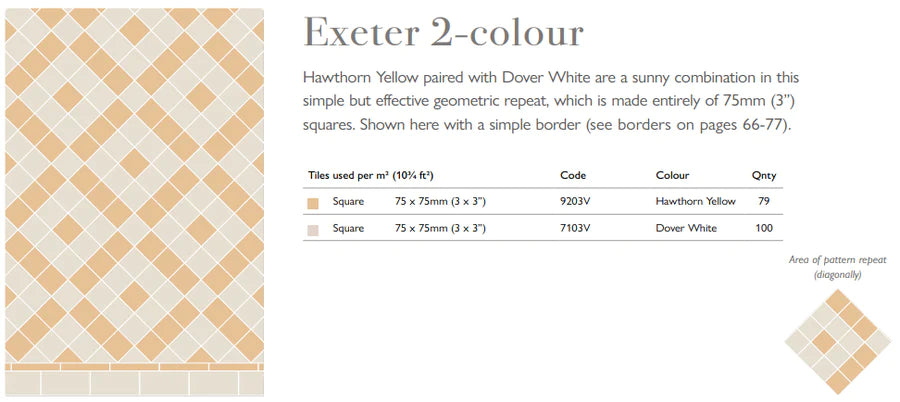 Exeter - Dover White & Hawthorn Yellow